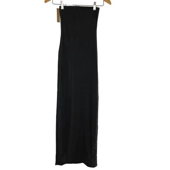 SKIMS Fits Everybody Tube Dress Strapless Bodycon Maxi Onyx Black NWT L  Dresses